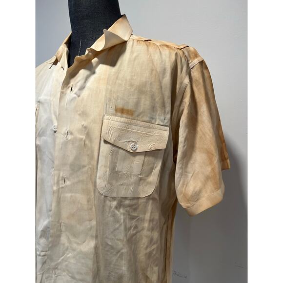 Vintage Creighton USN Regulation Uniform Button Up Shirt Short Sleeve Large JL - Picture 2 of 11